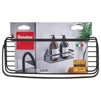 Fürdőszobai Polc Lava - fekete, Modern, fém (26/10/6cm)