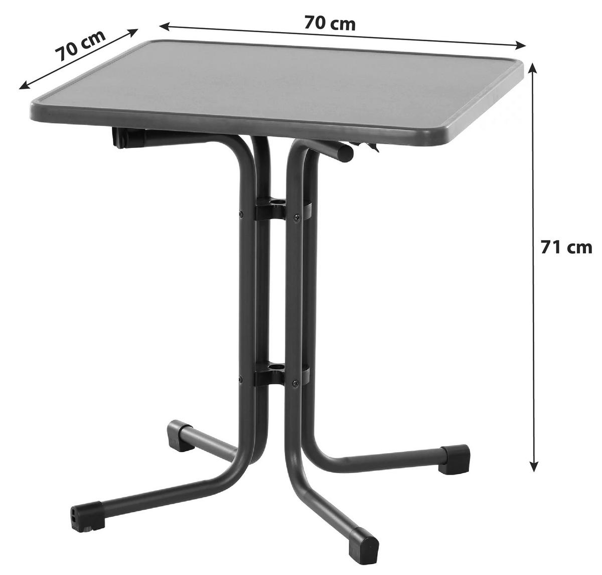 Siena Garden Gartenklapptisch ca.70x70x71cm Anthrazit - Anthrazit, KONVENTIONELL, Holzwerkstoff/Metall (70/70/71cm) - Siena Garden