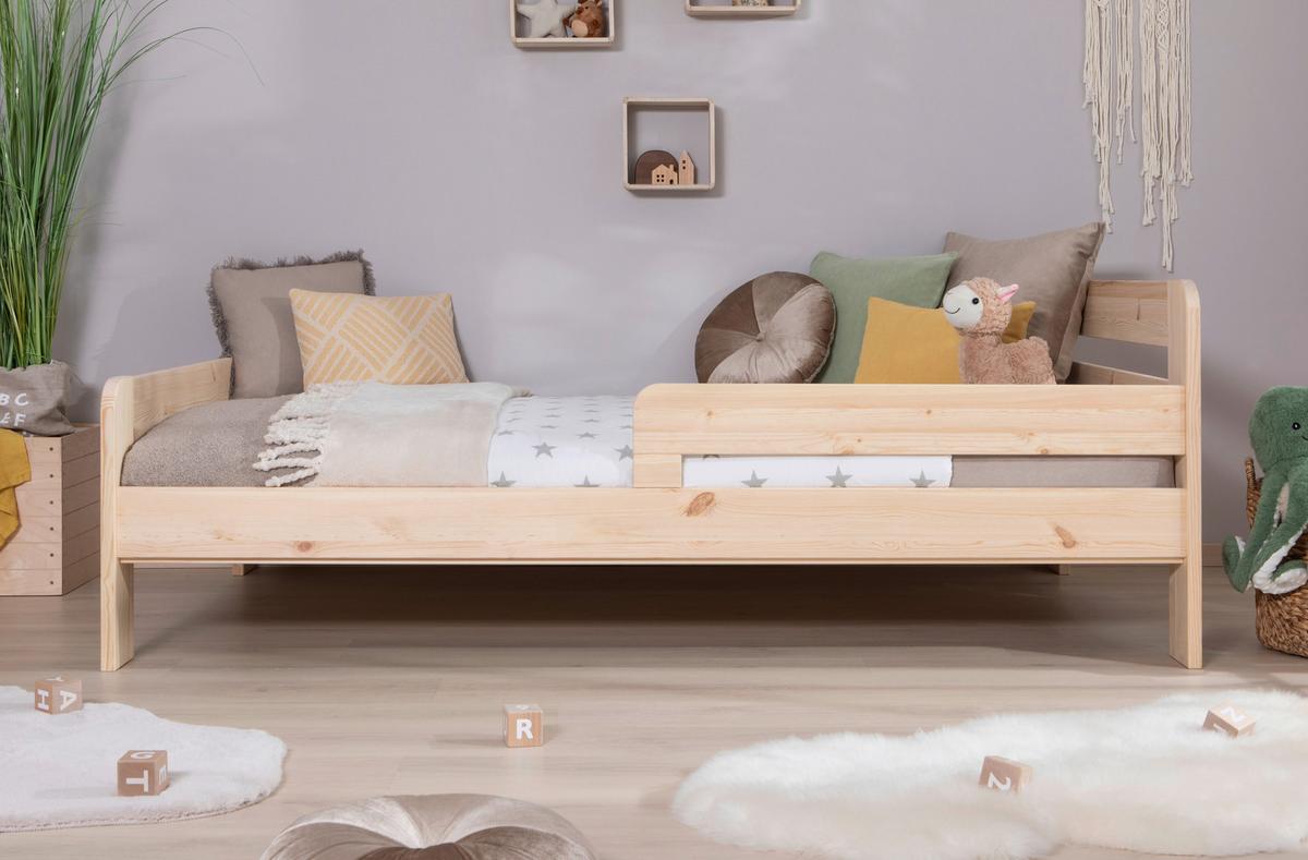 Bett Bennet mit Matratze ca. 120x200 cm Kiefer Natur - Naturfarben, MODERN, Holz/Textil (120/200cm) - MID.YOU