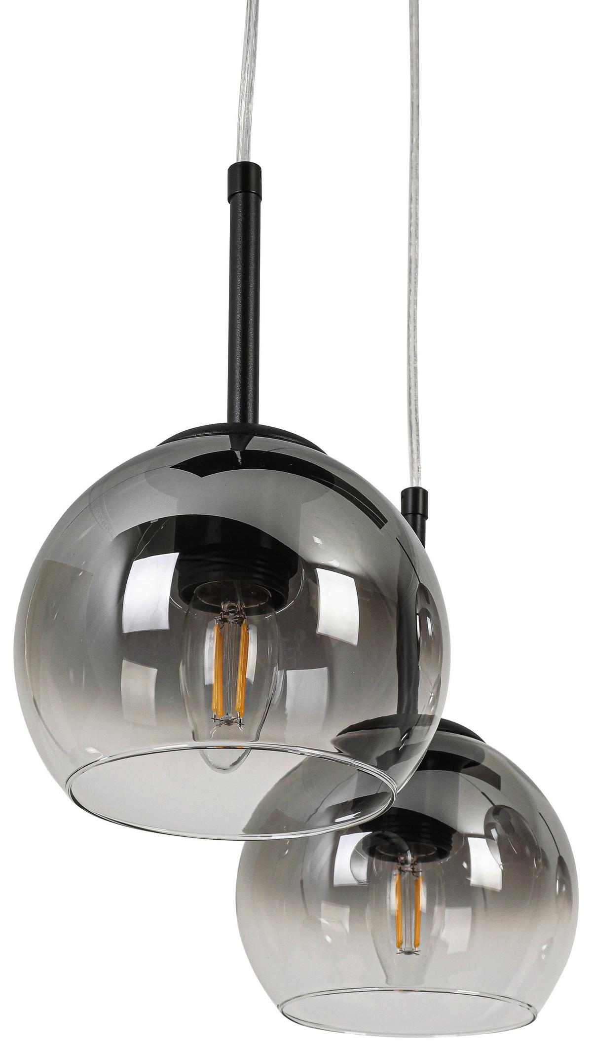 LAMPA WISZĄCA VICTORIA - czarny/kolor chromowy, Trend, tworzywo sztuczne/metal (110/31/120cm) - Novel