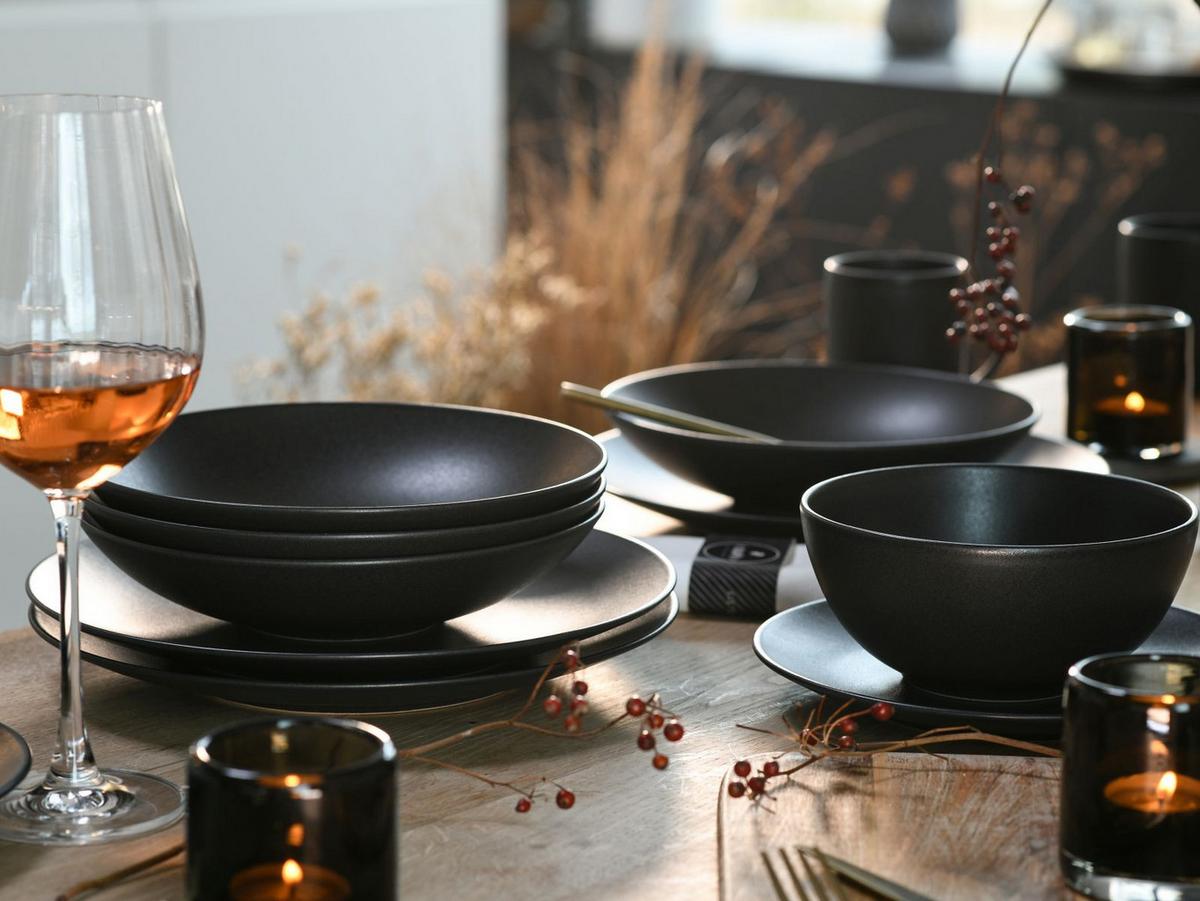Kombinirani Servis Soft Touch Black, 20-Delni - črna, Design, keramika - Creatable