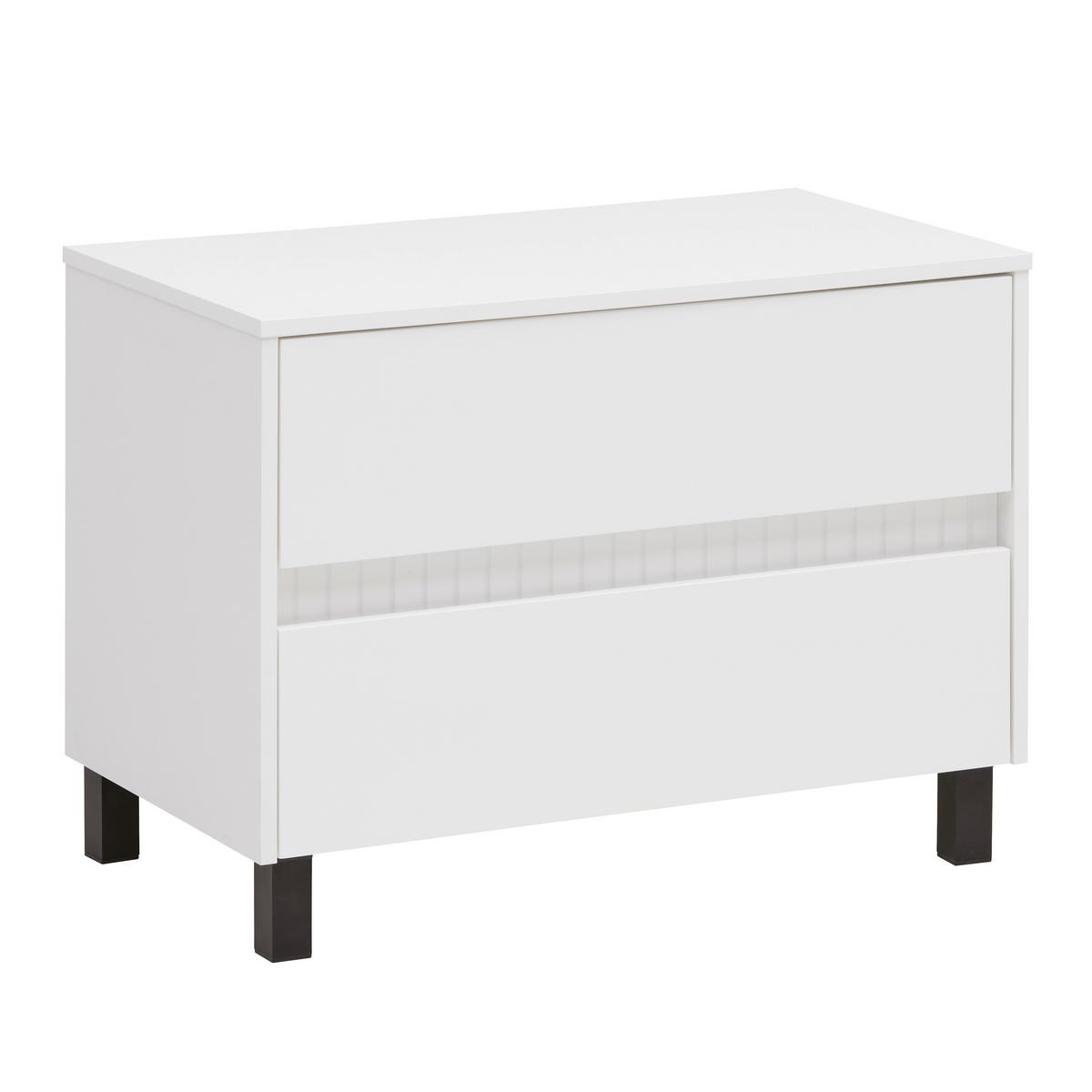 Waschbeckenunterschrank Aida Weiß - Schwarz/Weiß, MODERN, Holzwerkstoff (80/50/45cm) - Mömax