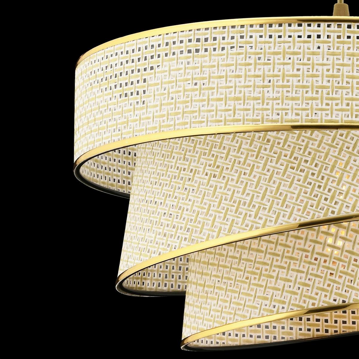 LAMPA WISZĄCA COUPER HAZERAN - CREAM, GOLD - kremowy/kolor złoty, Design, metal/tkanina (40/72cm) - P & B
