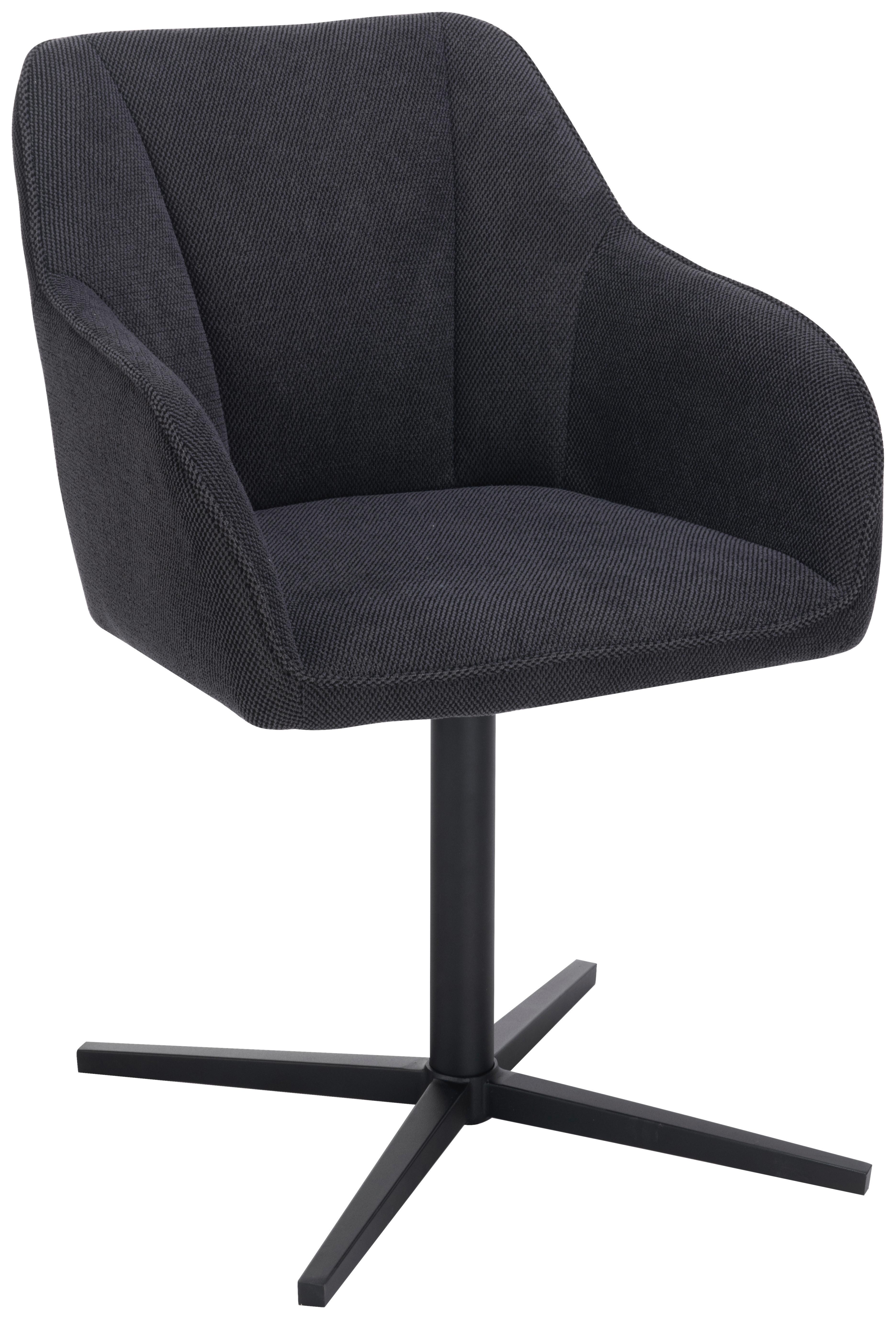Stol Rosina, Črna, Vrtljiv - črna, Moderno, kovina/tekstil (56/84/60cm)