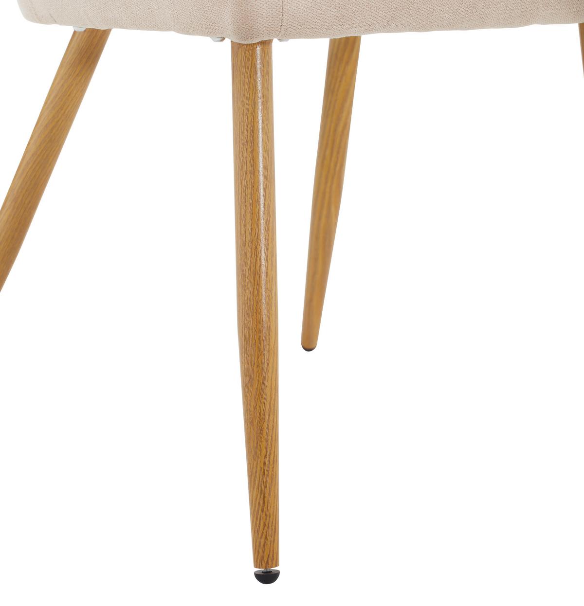 KRZESŁO Z PODŁOKIETNIKAMI DROPS - kolor dębowy/jasnobrązowy, Modern, metal/tkanina (57/82/60cm) - MID.YOU