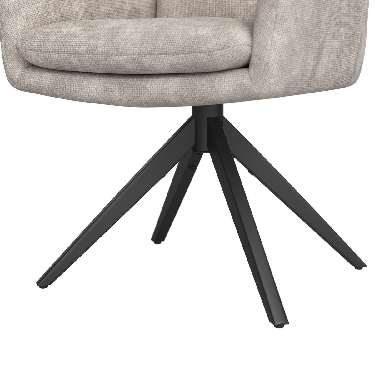 Armlehnstuhl Laurin Hellgrau Webstoff Drehbar Gepolstert - Hellgrau, MODERN, Holz/Textil (59/93/63cm) - Bessagi Home