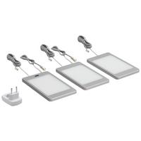 Unterbauleuchten-Set 310923 edelstahloptik - Edelstahlfarben, MODERN, Metall (19,2/11,2/1,5cm) - Mömax