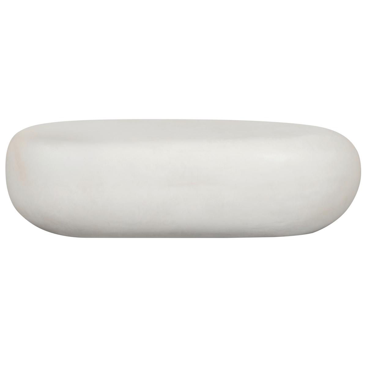 Couchtisch Pebble Weiß B: 100 cm - Weiß, Design, Glas/Keramik (100/43/28cm) - Livetastic