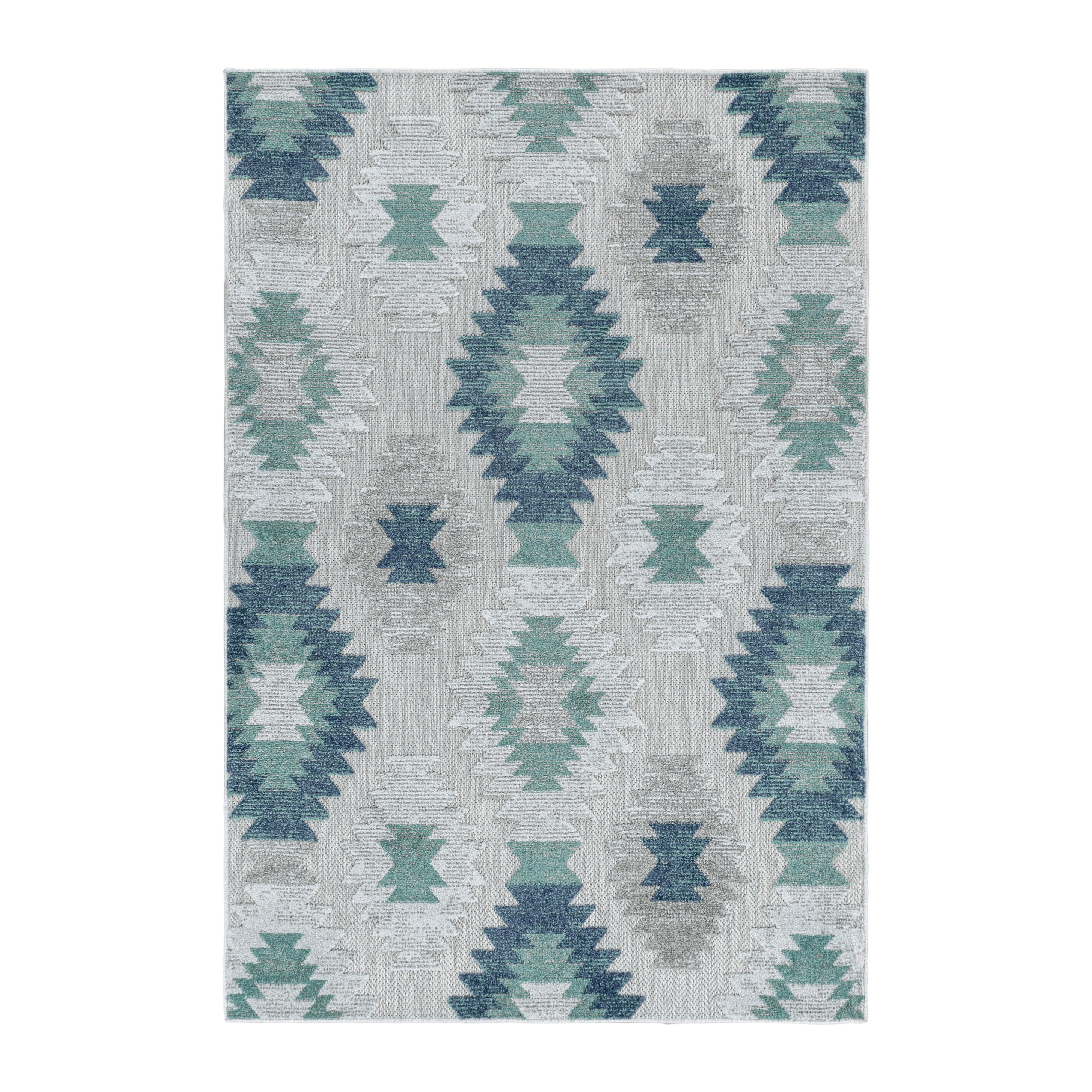 Flachwebeteppich Bahama Blau ca. 240x340cm - Blau, Design, Textil (240/340cm) - Novel