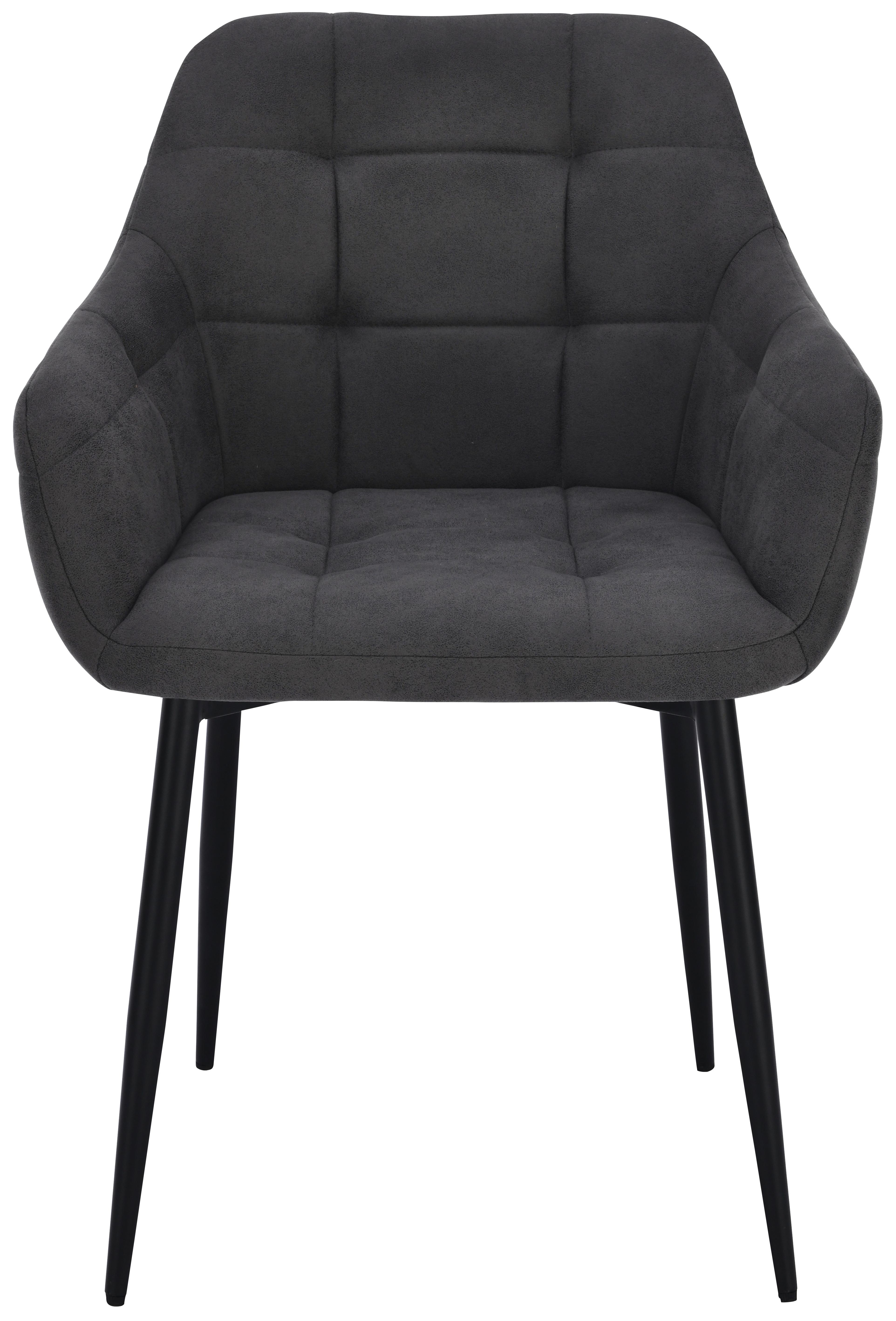 STOL MED ARMSTÖD NINO 2 - grå/svart, Modern, metall/trä (56/83/56cm) - Mömax
