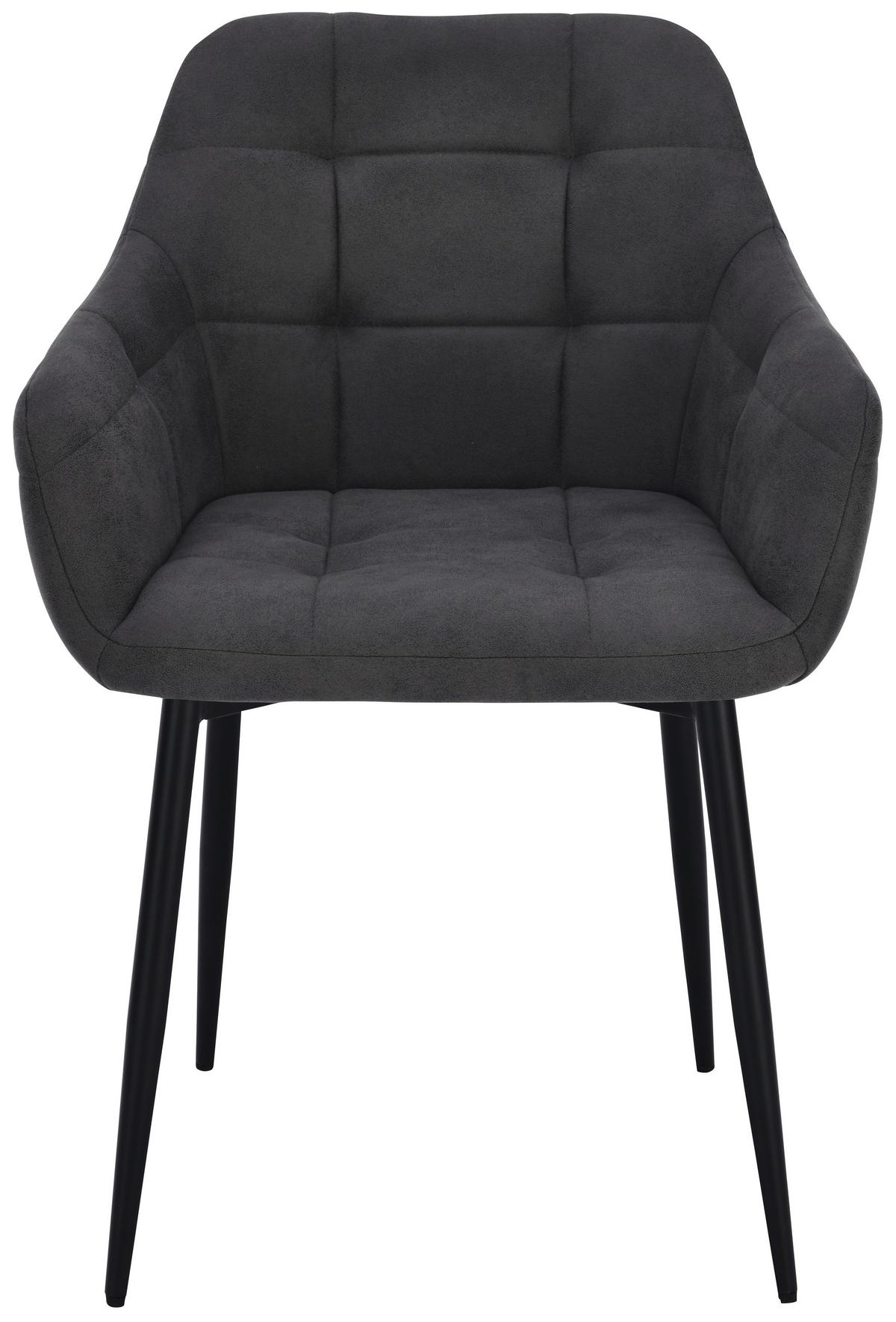 Naslanjač Nino 2 - siva/črna, Moderno, kovina/tekstil (56/83/56cm) - Mömax