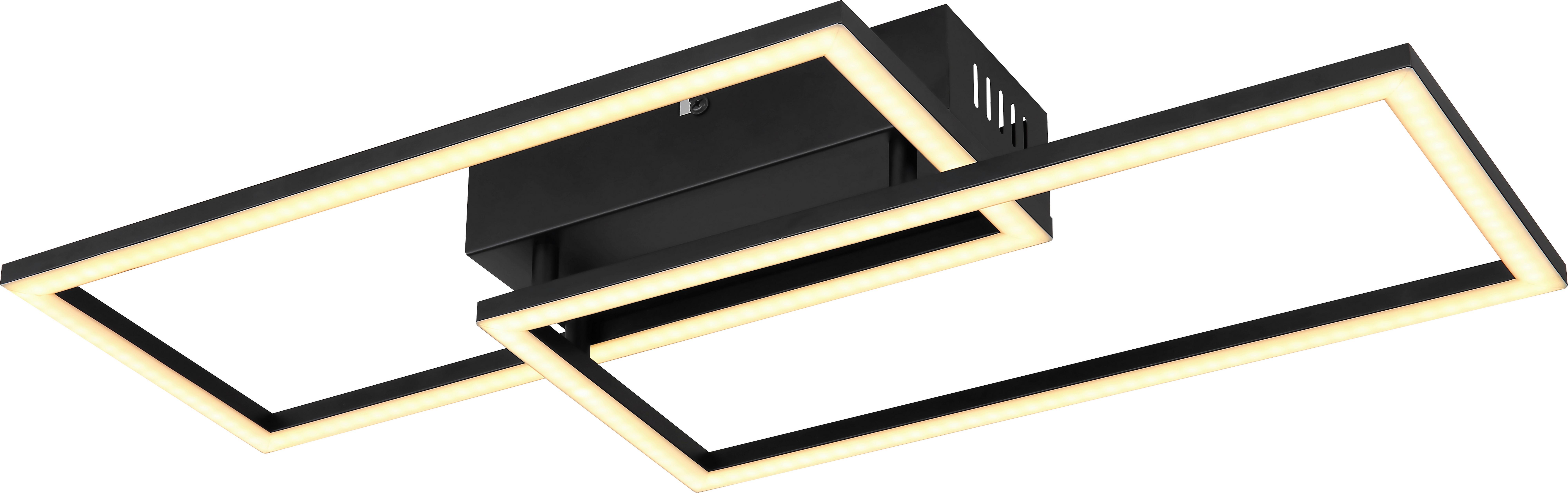LED Mennyezeti Lámpa Rufio - Opál/Fekete, modern, Műanyag/Fém (52/24,2/6,2cm) - Premium Living