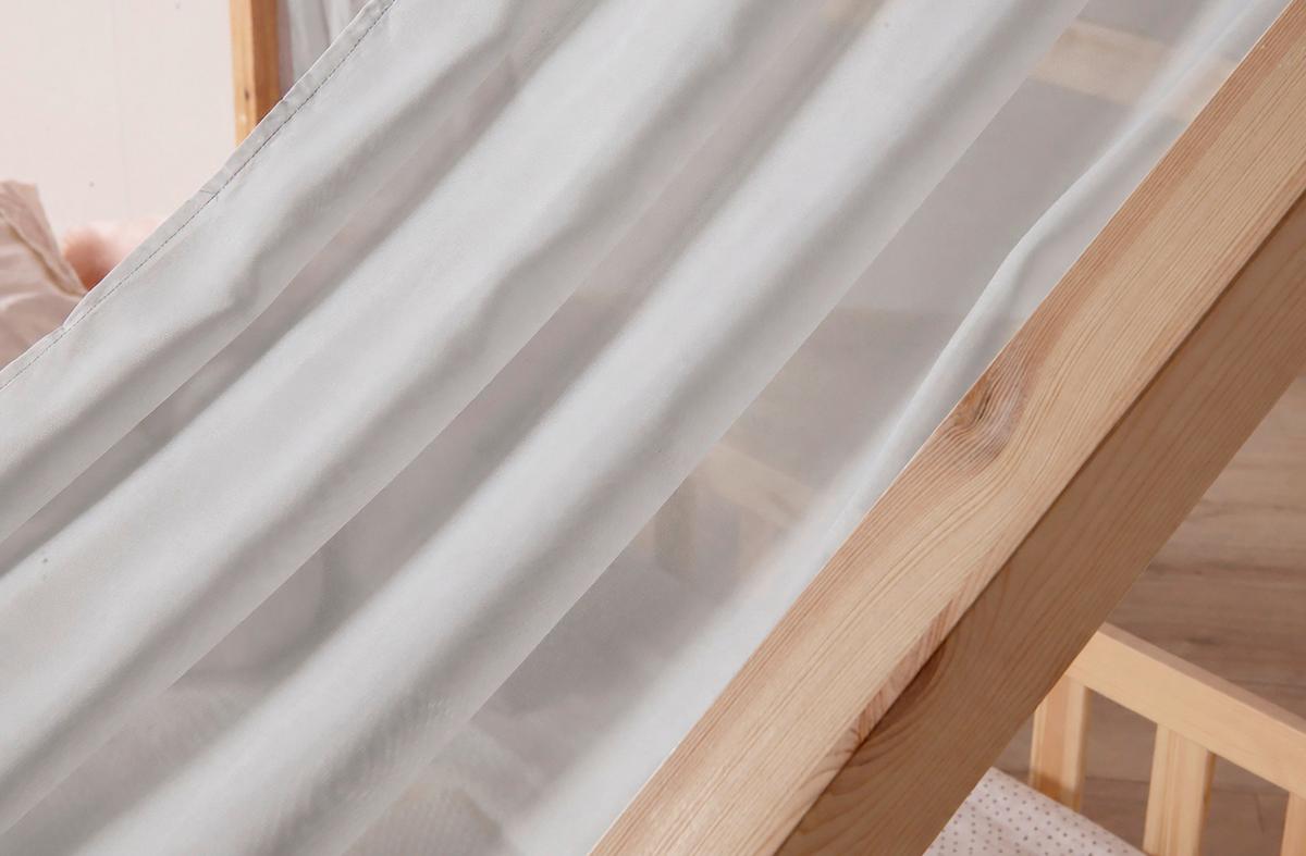 Hausbett KIM Naturfarben Grau ca. 100x200 cm Echtholz - Naturfarben/Grau, MODERN, Holz/Textil (100/200cm) - MID.YOU