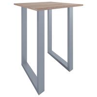 Bartisch XONA Silber/Eiche ca.80x102x80cm - Silberfarben/Sonoma Eiche, KONVENTIONELL, Holzwerkstoff/Metall (80/102/80cm)