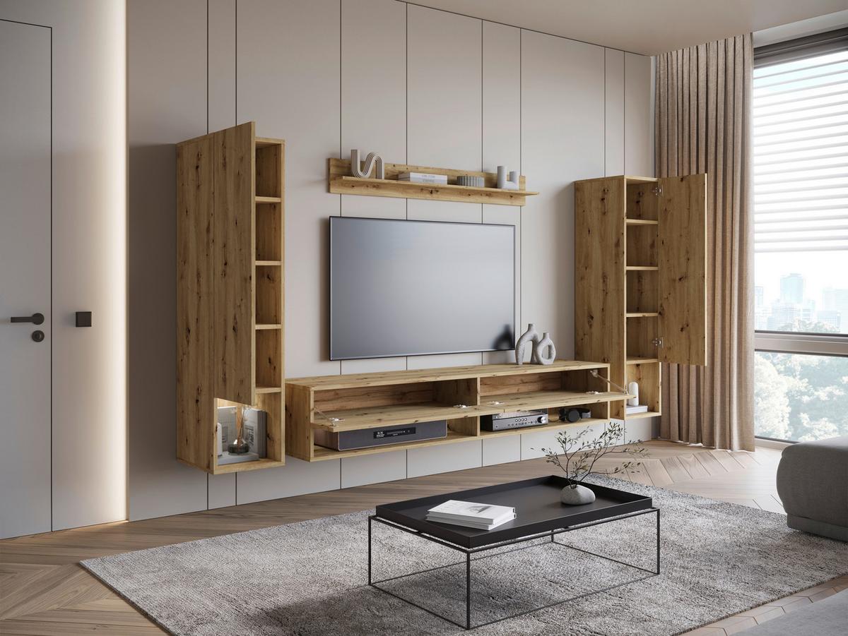 Dnevni Regal Amadeo 2, Barva Hrasta Artisan, 4-Delno - hrast artisan, Basics, leseni material (245/130/32cm) - P & B