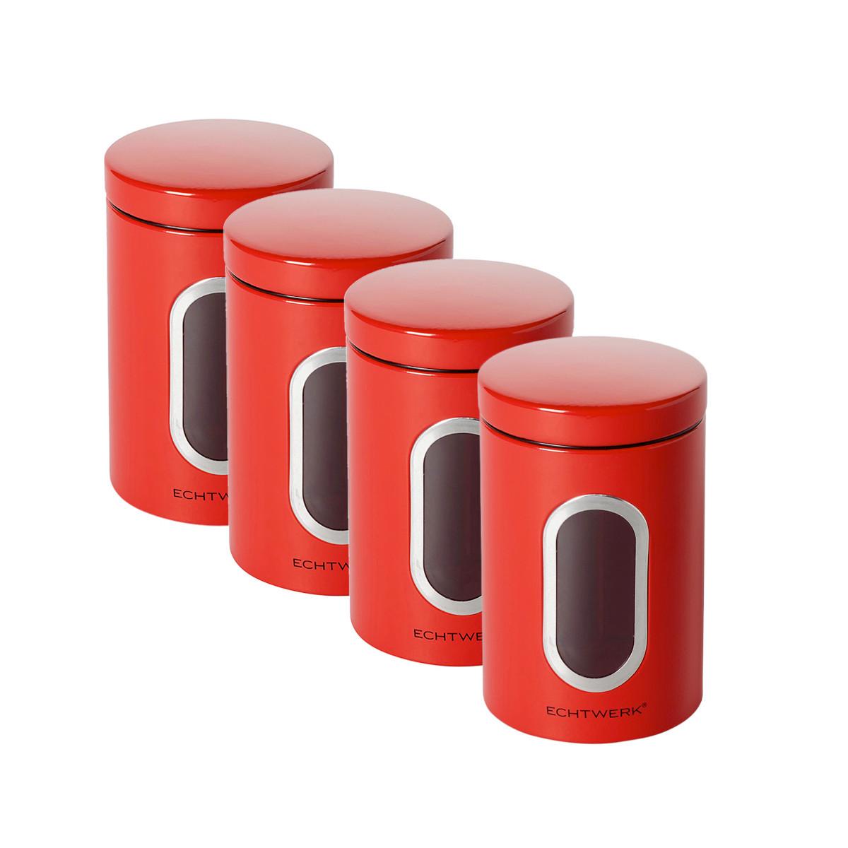 Set Posod Za Shranjevanje Echtwerk, 4 Kos - rdeča, Basics, kovina (11/17,5cm) - Echtwerk