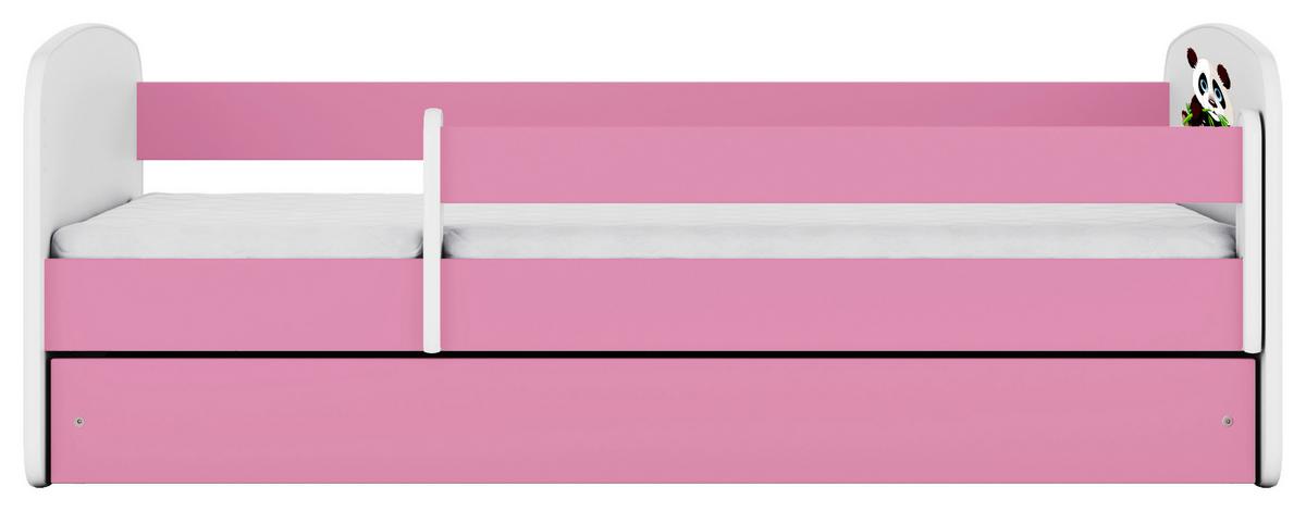 Otroška Postelja Babydreams, Bela, Roza, 80x160cm - pink/bela, Moderno, tekstil/leseni material (80/160cm) - MID.YOU