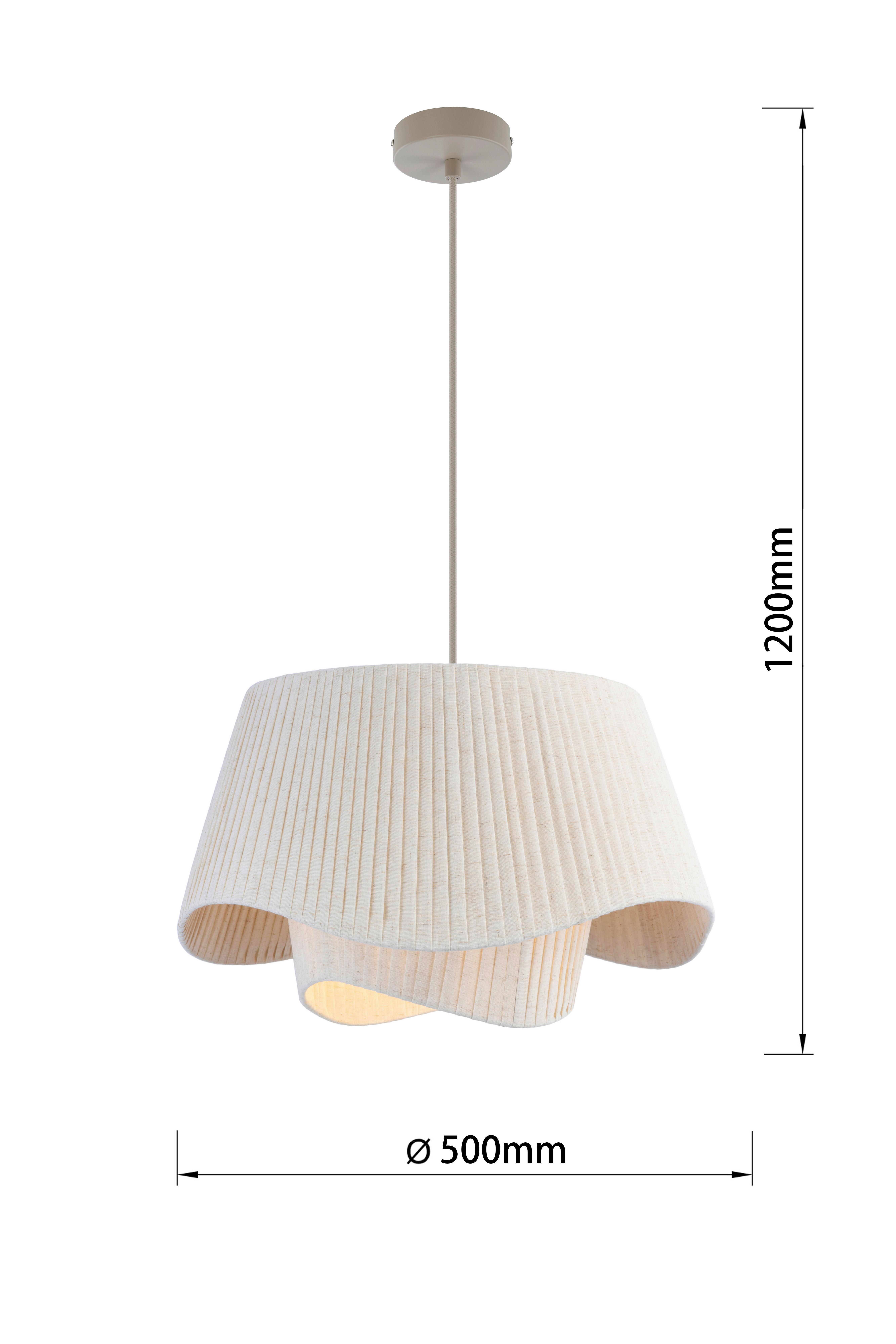 HÄNGLAMPA GABRIELE - beige, Modern, metall/textil (50/50/120cm) - Mömax