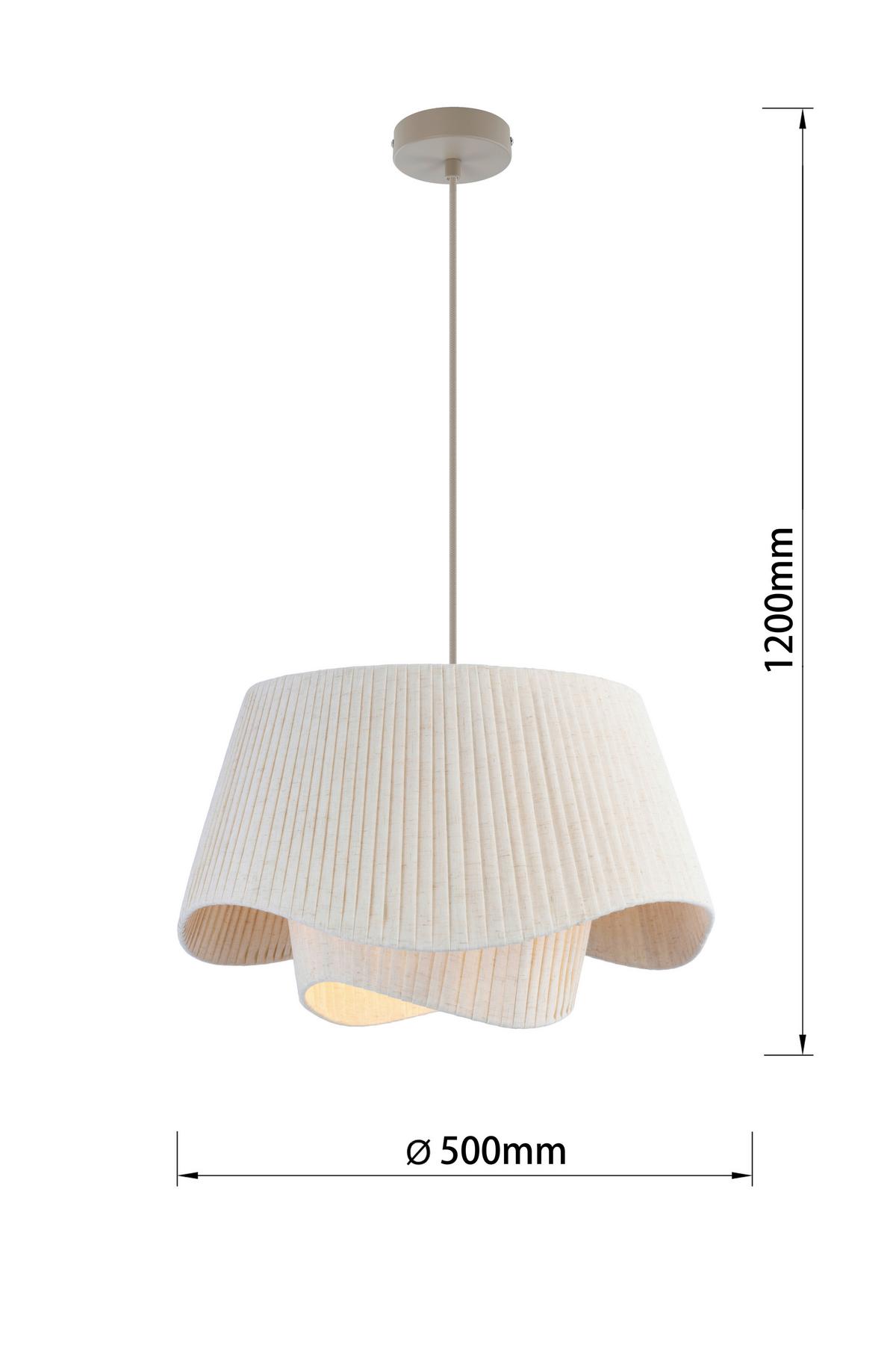 Luster Gabriele - bež, Moderno, metal/tekstil (50/50/120cm) - Mömax