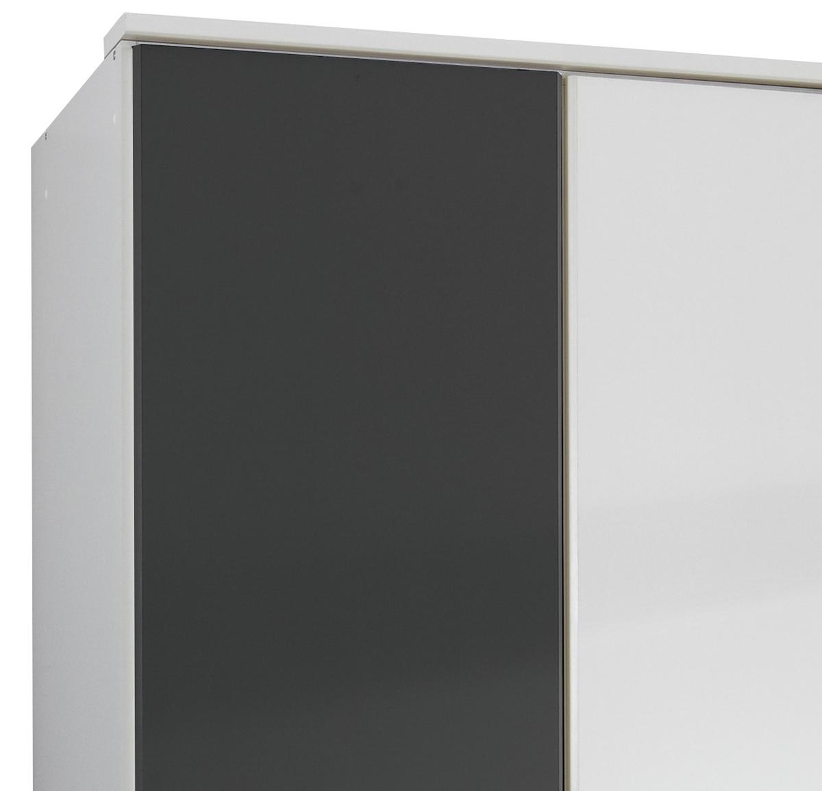 Drehtürenschrank Click Weiss Graphitfarben - Alufarben/Graphitfarben, Design, Holz/Holzwerkstoff (90/199/58cm) - MID.YOU