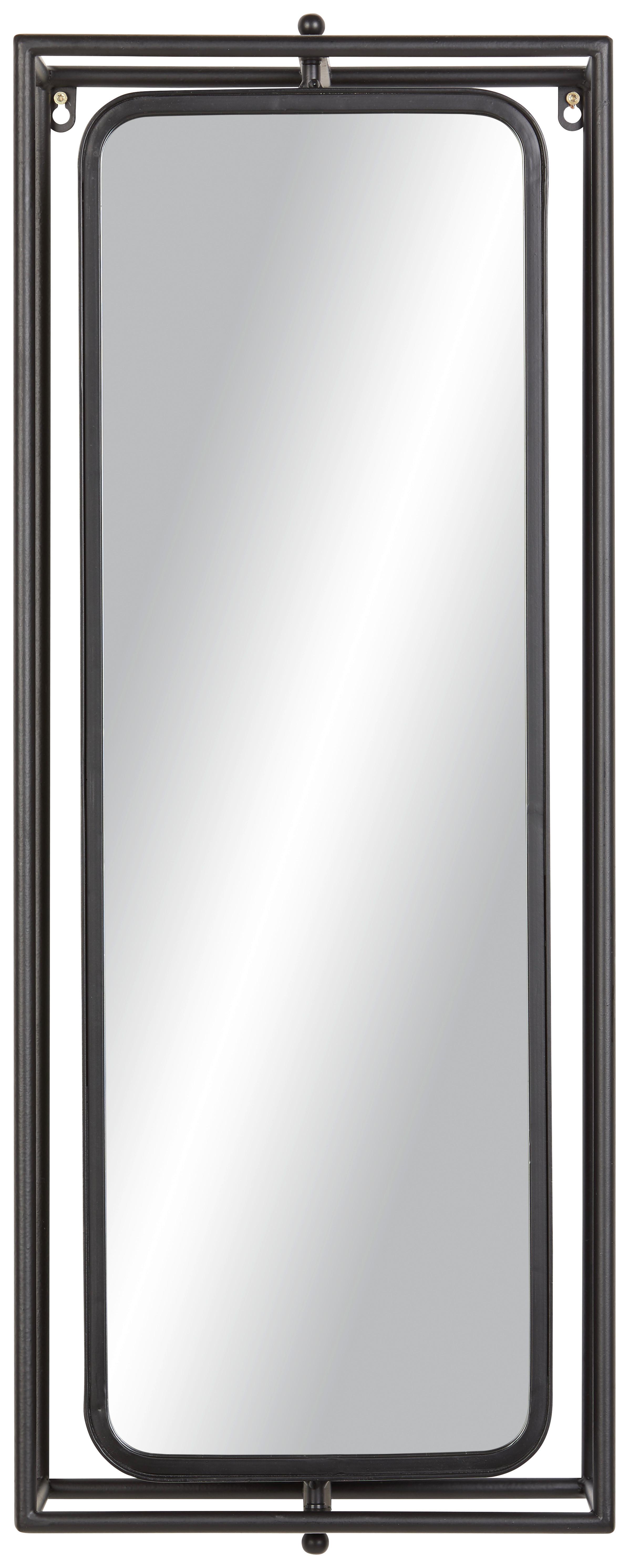 Regal aus Eisen in Schwarz - Hellbraun/Dunkelgrau, Lifestyle, Glas/Holz (32cm) - Modern Living