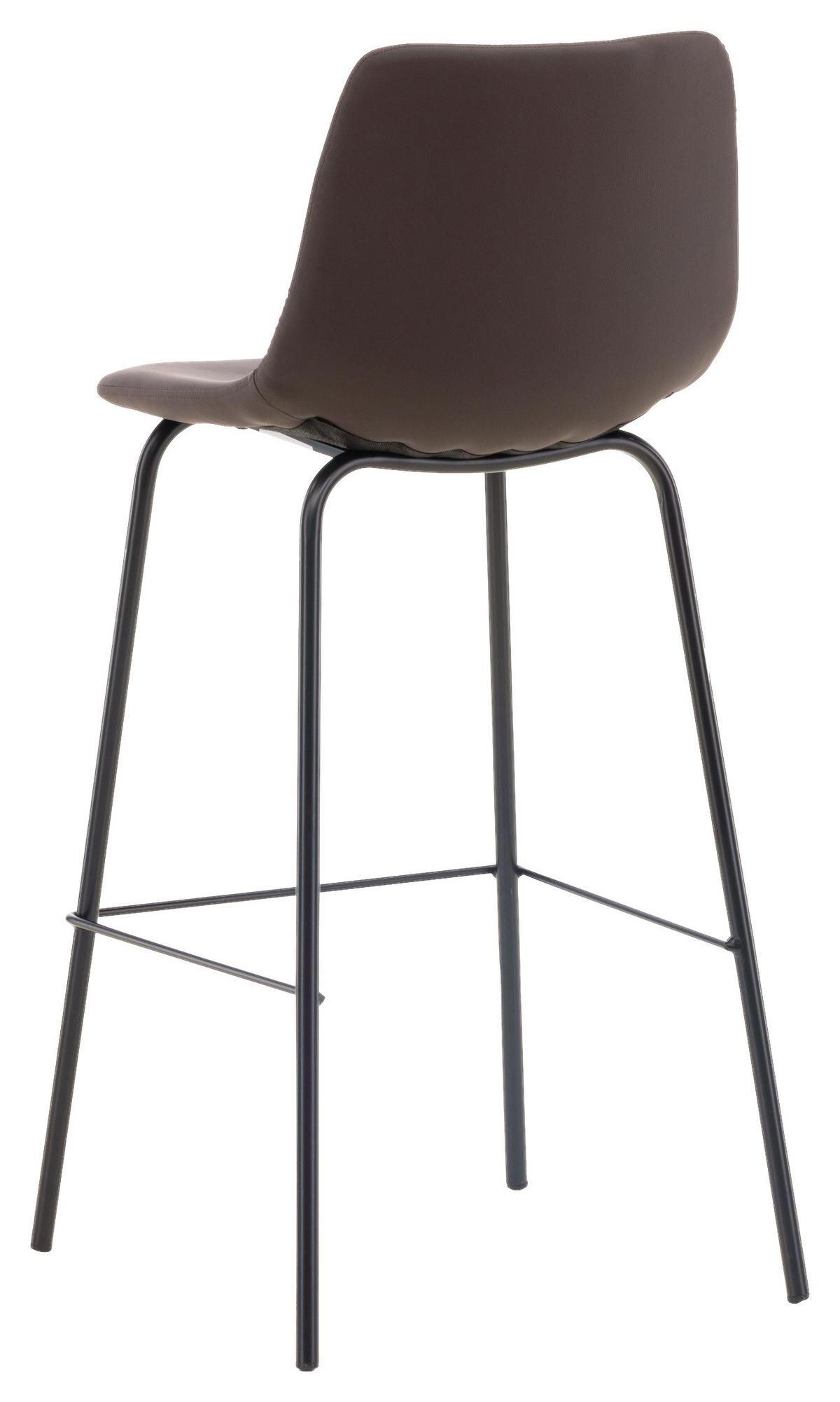 Barhocker-2er Set Alexi ca. 47x103x48 cm Dunkelbraun - Dunkelbraun/Schwarz, Design, Textil/Metall (47/103/48cm) - Livetastic