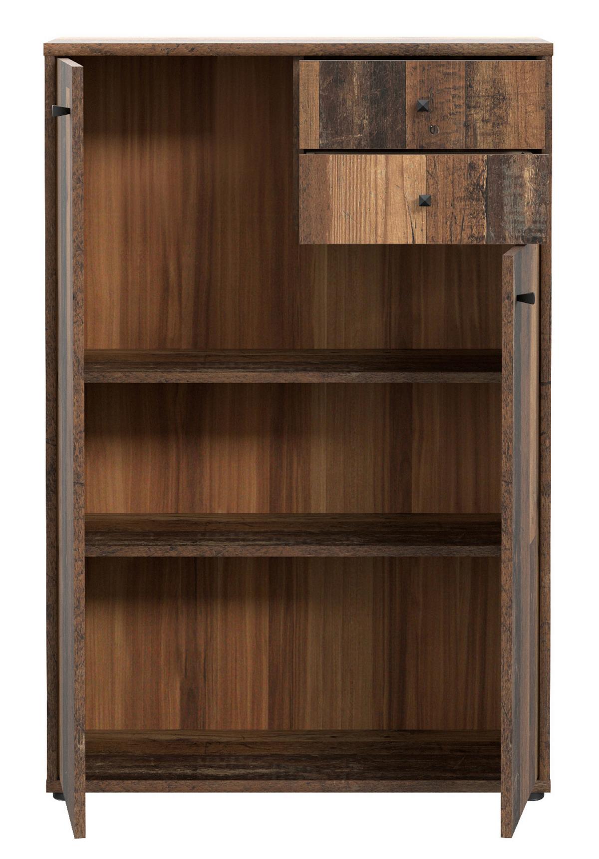 Komoda Tempra 2, Rjava - temno rjava/sivorjava, Design, leseni material (73,7/111,1/34,8cm)