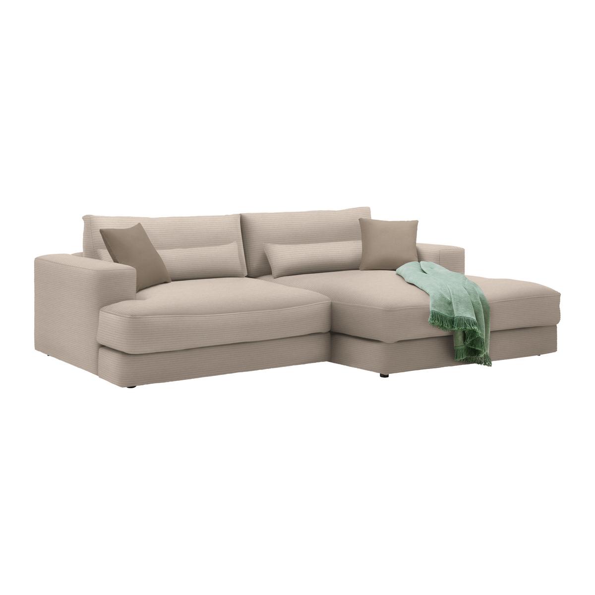 Ecksofa Fabiona rechts Cappuccino - Cappuccino, Modern, Holz (268/85/194cm) - Premium Living