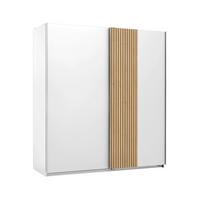 Omara Z Drsnimi Vrati Sila, Bela, 180cm - črna/bela, Konvencionalno, kovina/leseni material (180/198/65cm) - Mömax