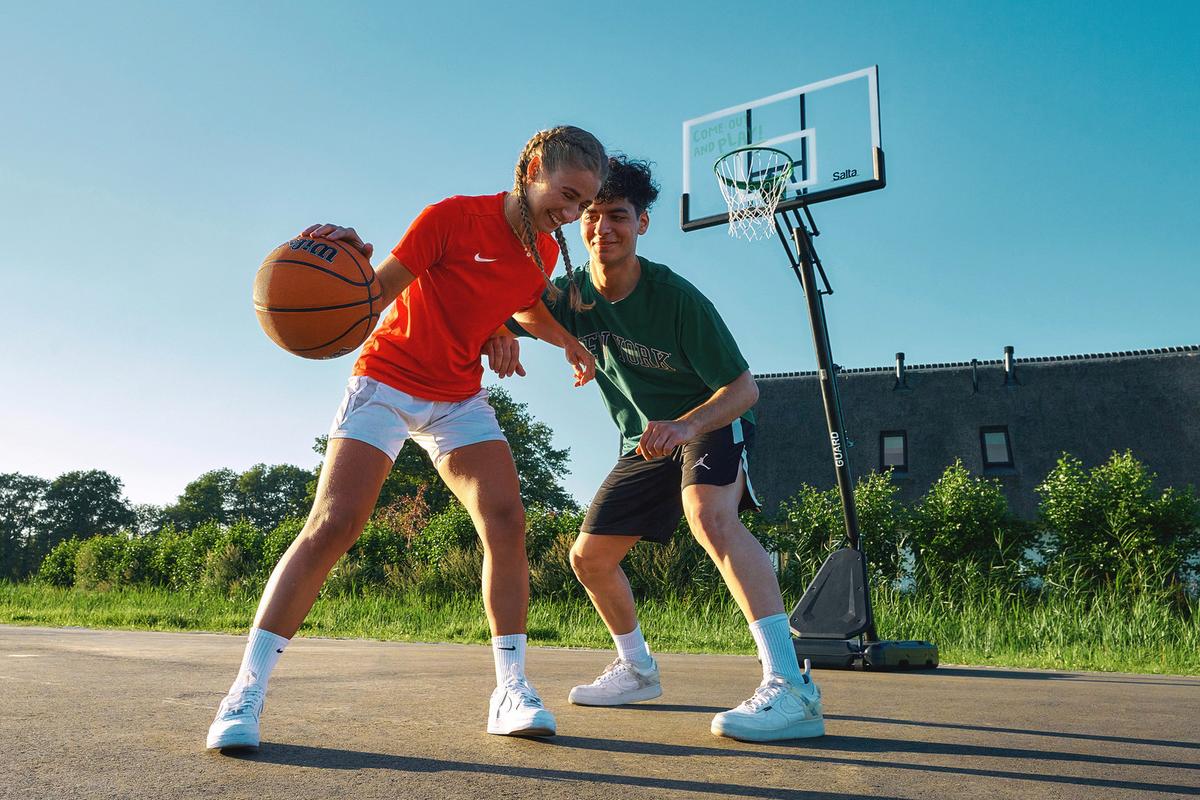 BASKETBALLSTÄNDER SALTA GUARD - Schwarz/Grün, KONVENTIONELL, Kunststoff/Metall (138/296-371/240cm) - Salta