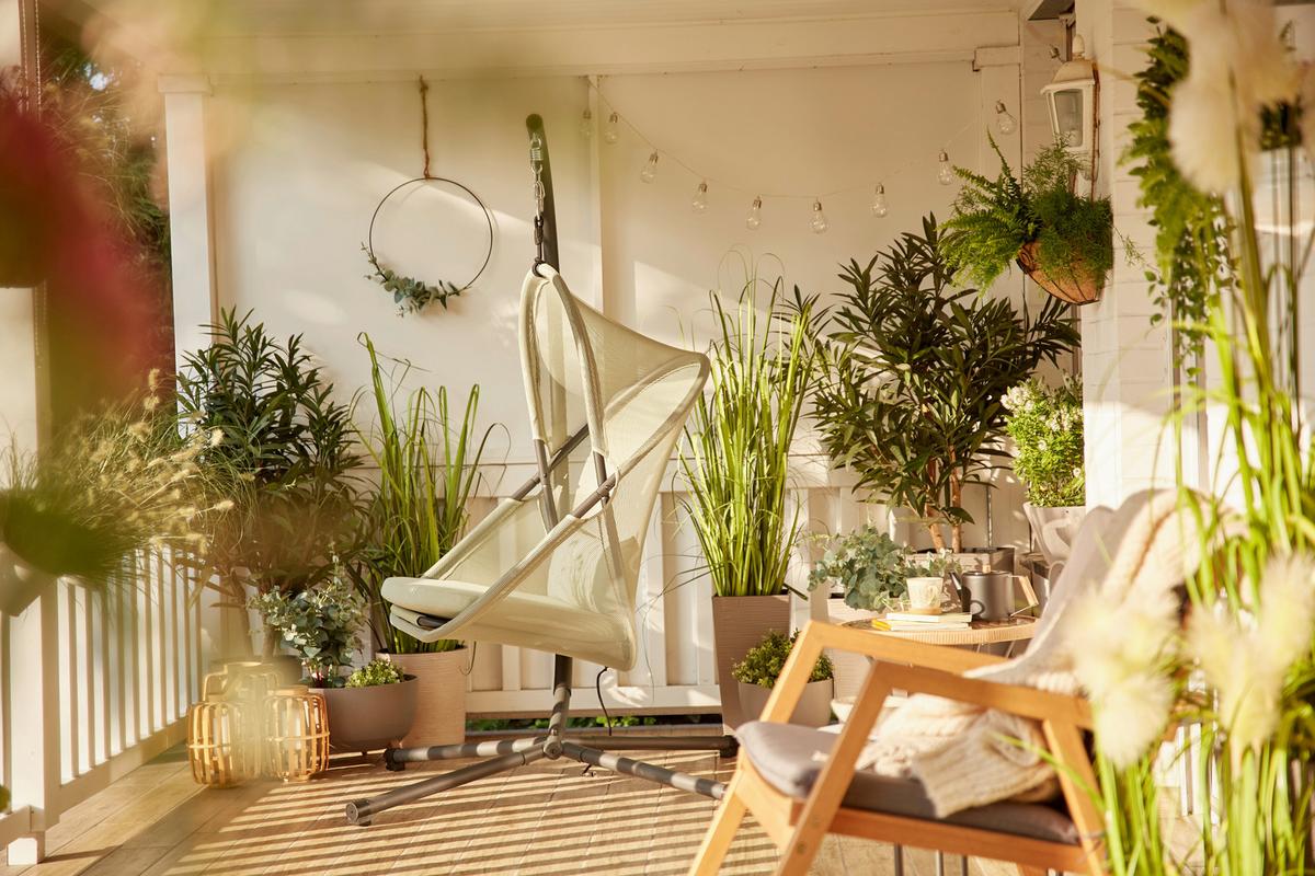 HÄNGESESSEL N85545 - Anthrazit/Grün, KONVENTIONELL, Kunststoff/Textil (123/192/102cm) - Siena Garden