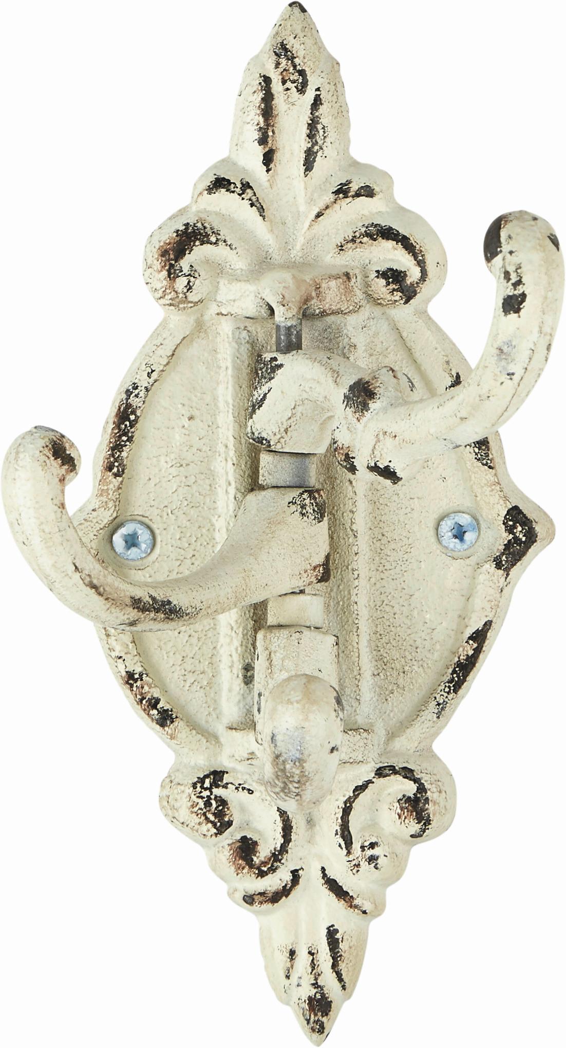 Fali Fogas 3 Akasztóval Sissy - fehér, fém (11/26,3/7cm)