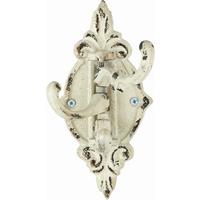 Fali Fogas 3 Akasztóval Sissy - fehér, fém (11/26,3/7cm)