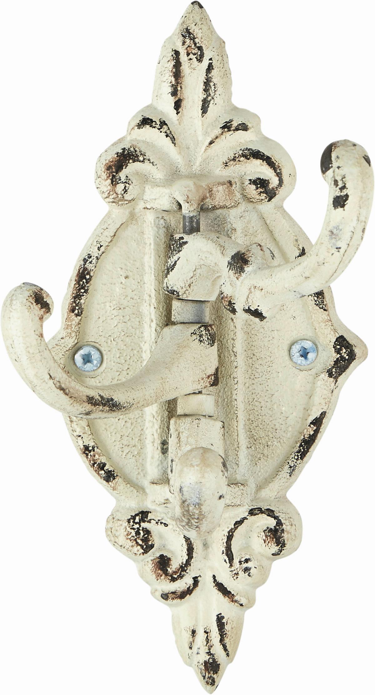 Fali Fogas 3 Akasztóval Sissy - fehér, fém (11/26,3/7cm)