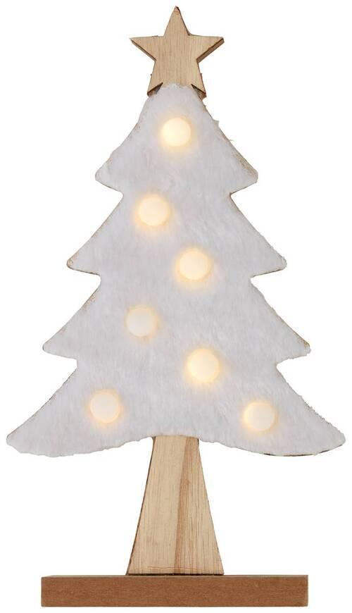 LED-díszlámpa Camille - fehér, textil/fa (14/20cm) - Premium Living