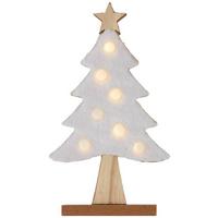 LED-díszlámpa Camille - fehér, textil/fa (14/20cm) - Premium Living