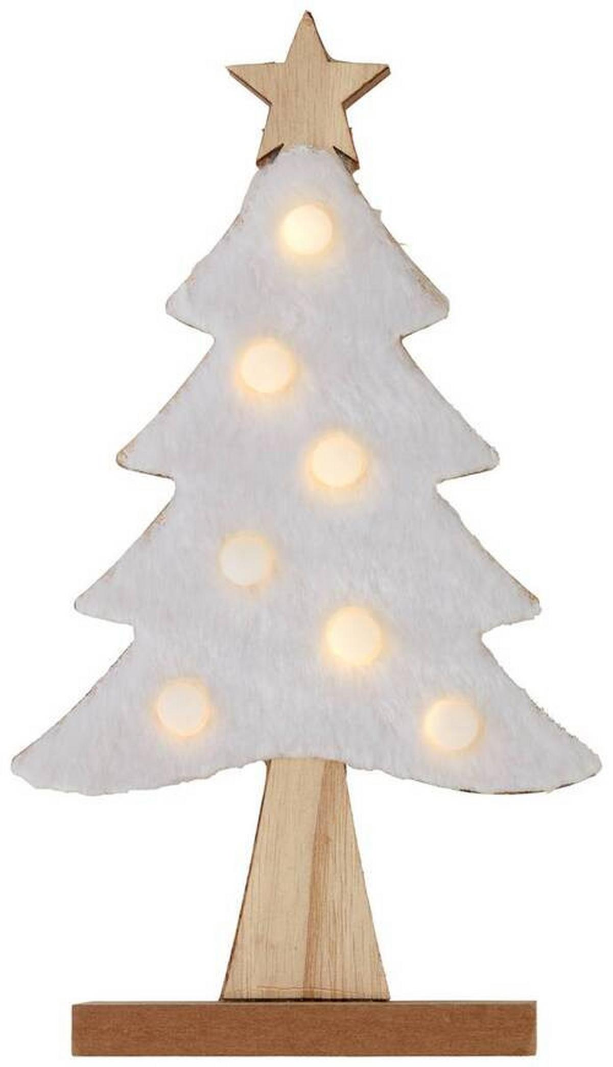LED-díszlámpa Camille - fehér, textil/fa (14/20cm) - Premium Living