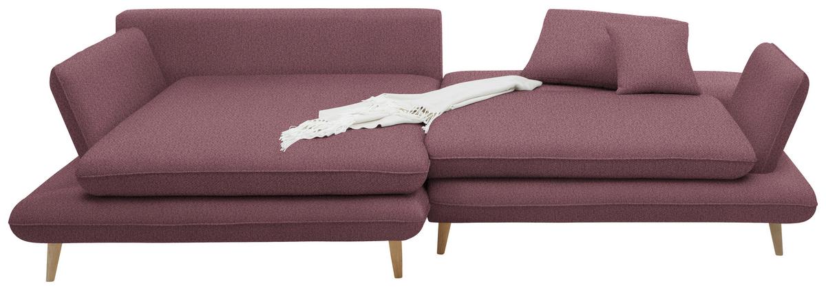 Kutna Garnitura Monte - šljiva/prirodne boje, Romantično / ladanjski, tekstil/drvo (181/283cm) - Premium Living