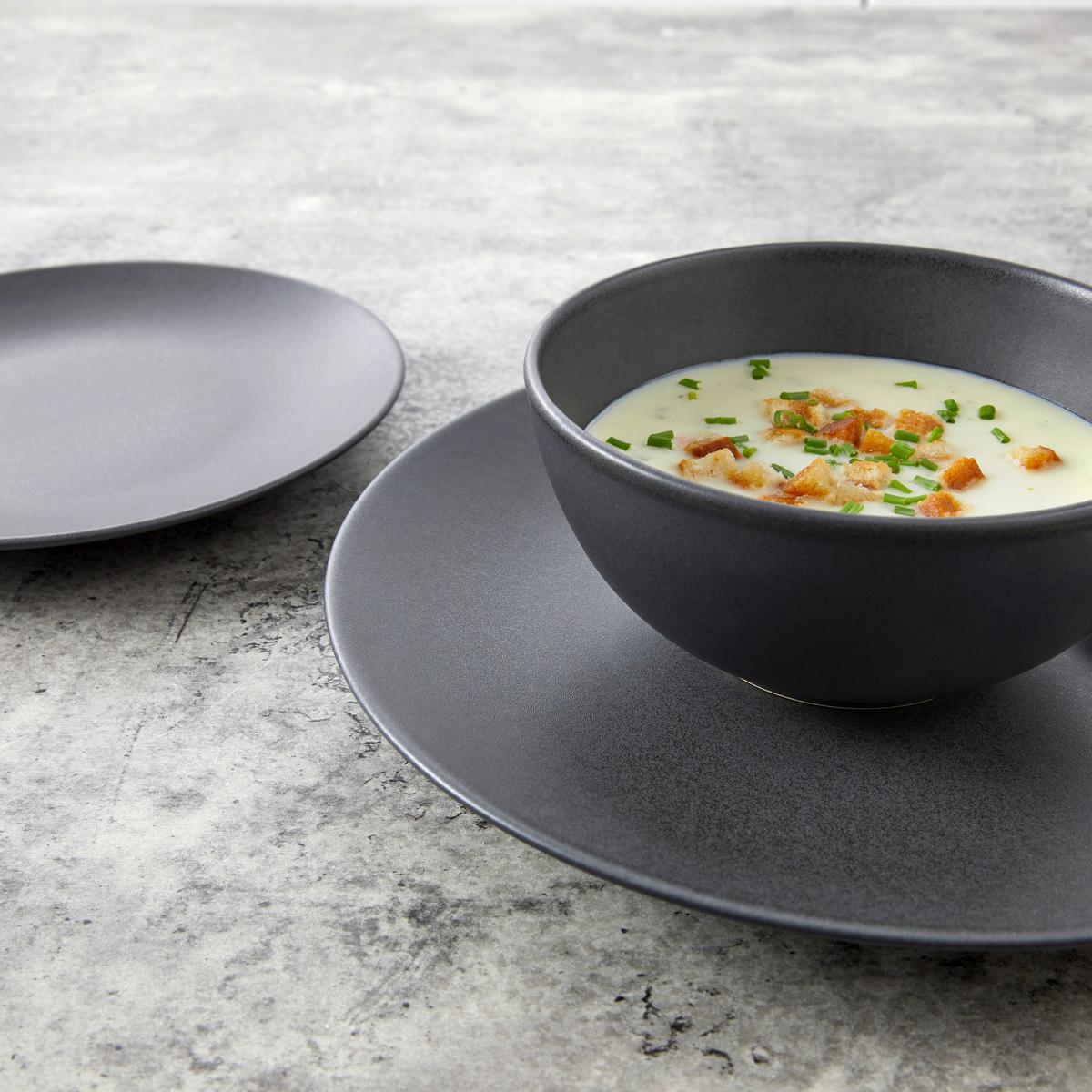 ZASTAWA STOŁOWA GIEWONT - czarny, Modern, ceramika - Creatable
