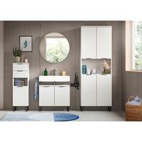 Kopalnica Riff, Bela, 4-Delna - črna/bela, Moderno, kovina/leseni material (175cm) - MID.YOU