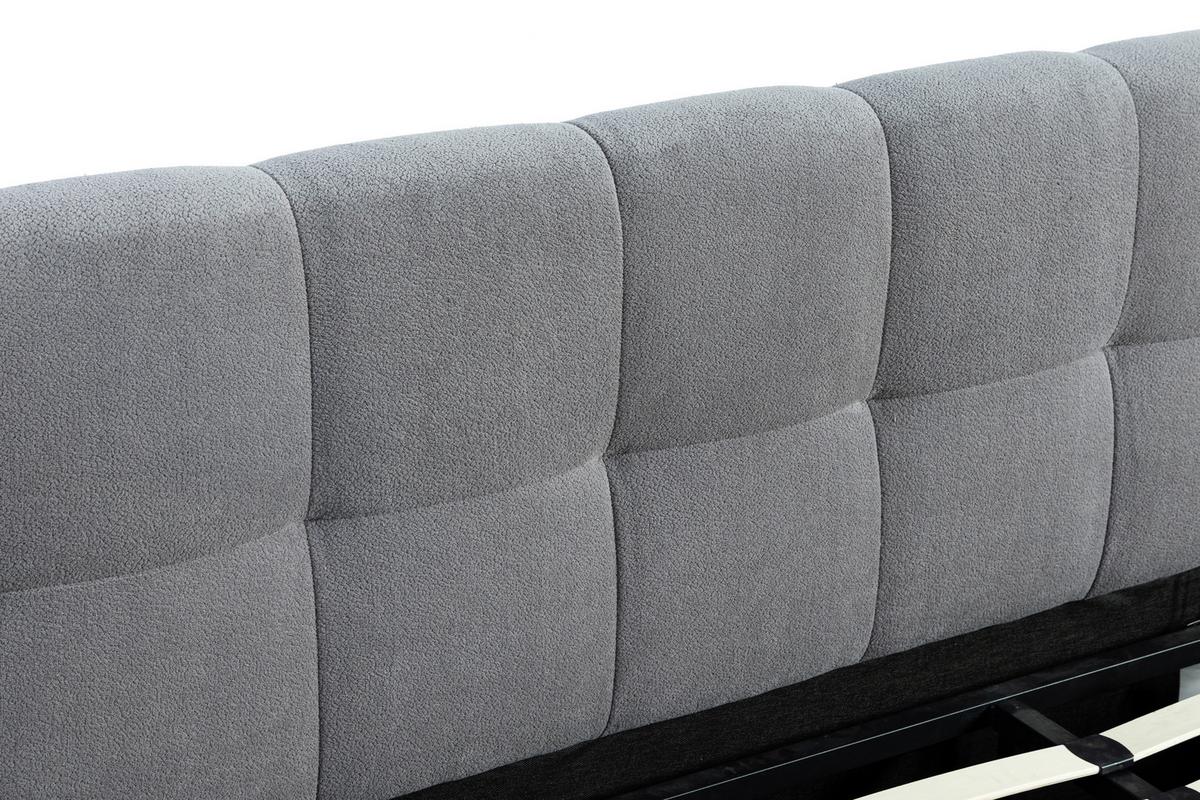 Oblazinjena Postelja Natalia, Siva, 180x200cm - črna/siva, Design, kovina/umetna masa (208/90/228cm) - Livetastic