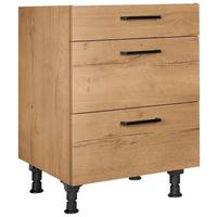 Schubkastenunterschrank Structura Eiche - Eichefarben/Schwarz, MODERN, Holzwerkstoff/Metall (60/87/56cm) - Nobilia