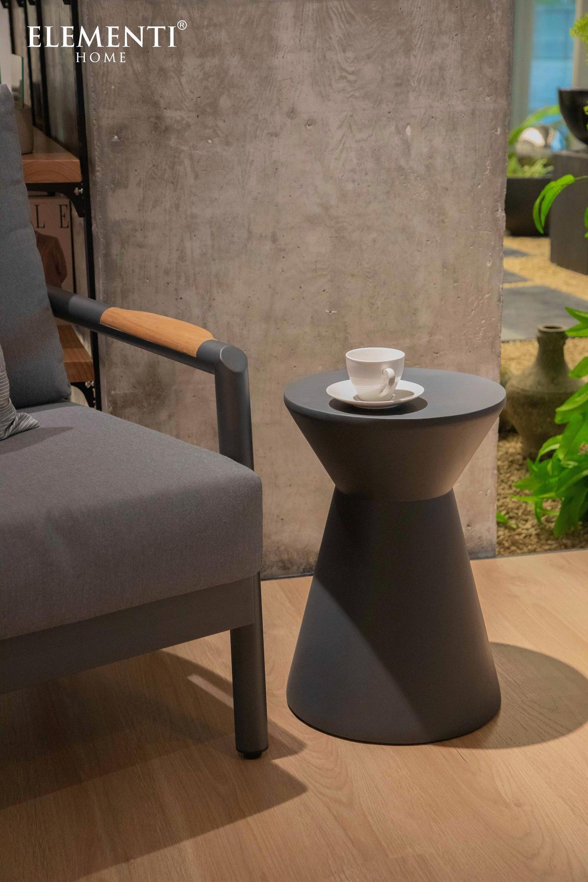 Loungetisch Rome Faserbeton Schwarz - Schwarz, KONVENTIONELL, Stein - Gardenson