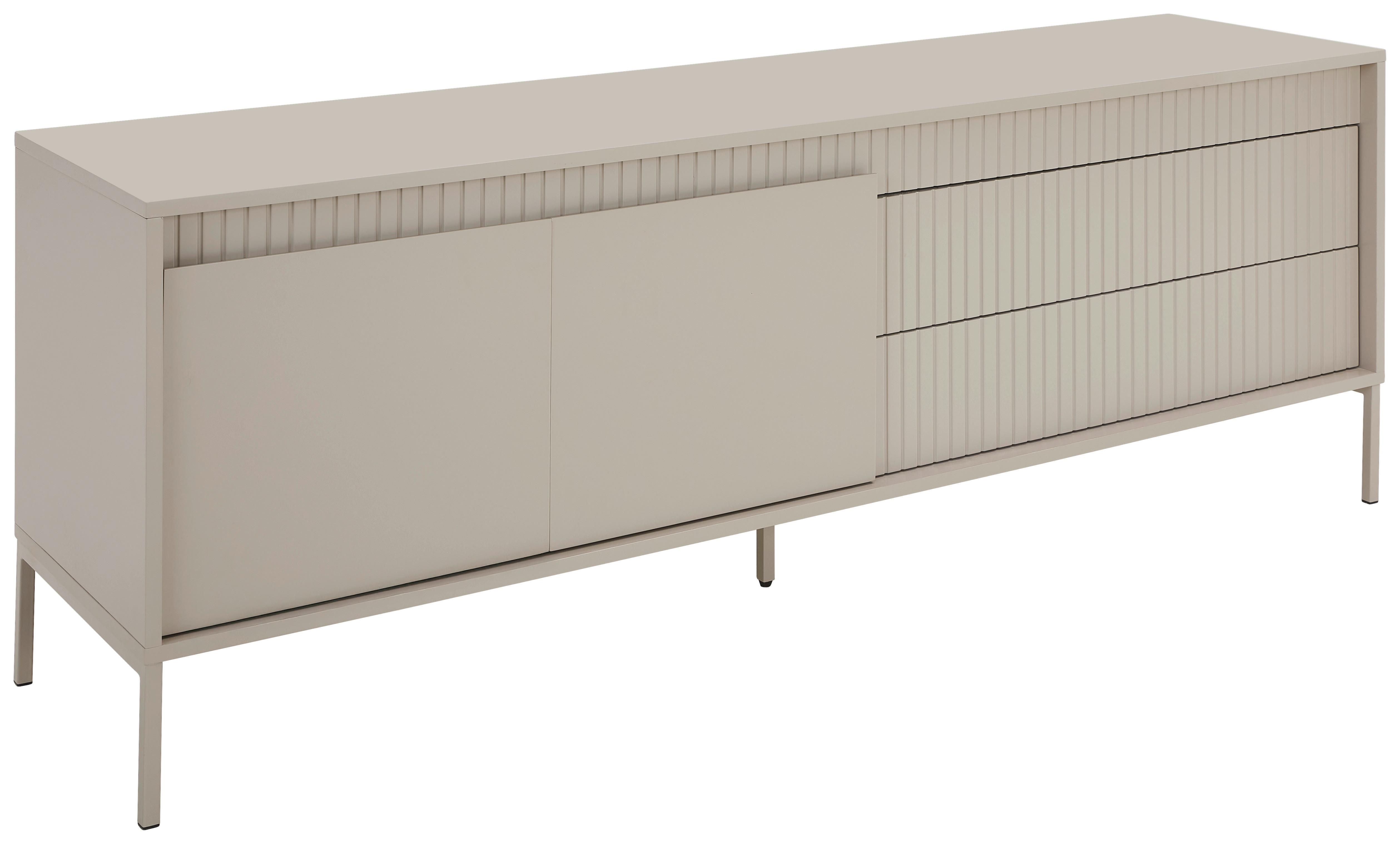 KOMODA NISKA SELINA - kaszmir, Design, materiał drewnopochodny/metal (160/57/40cm) - Xora