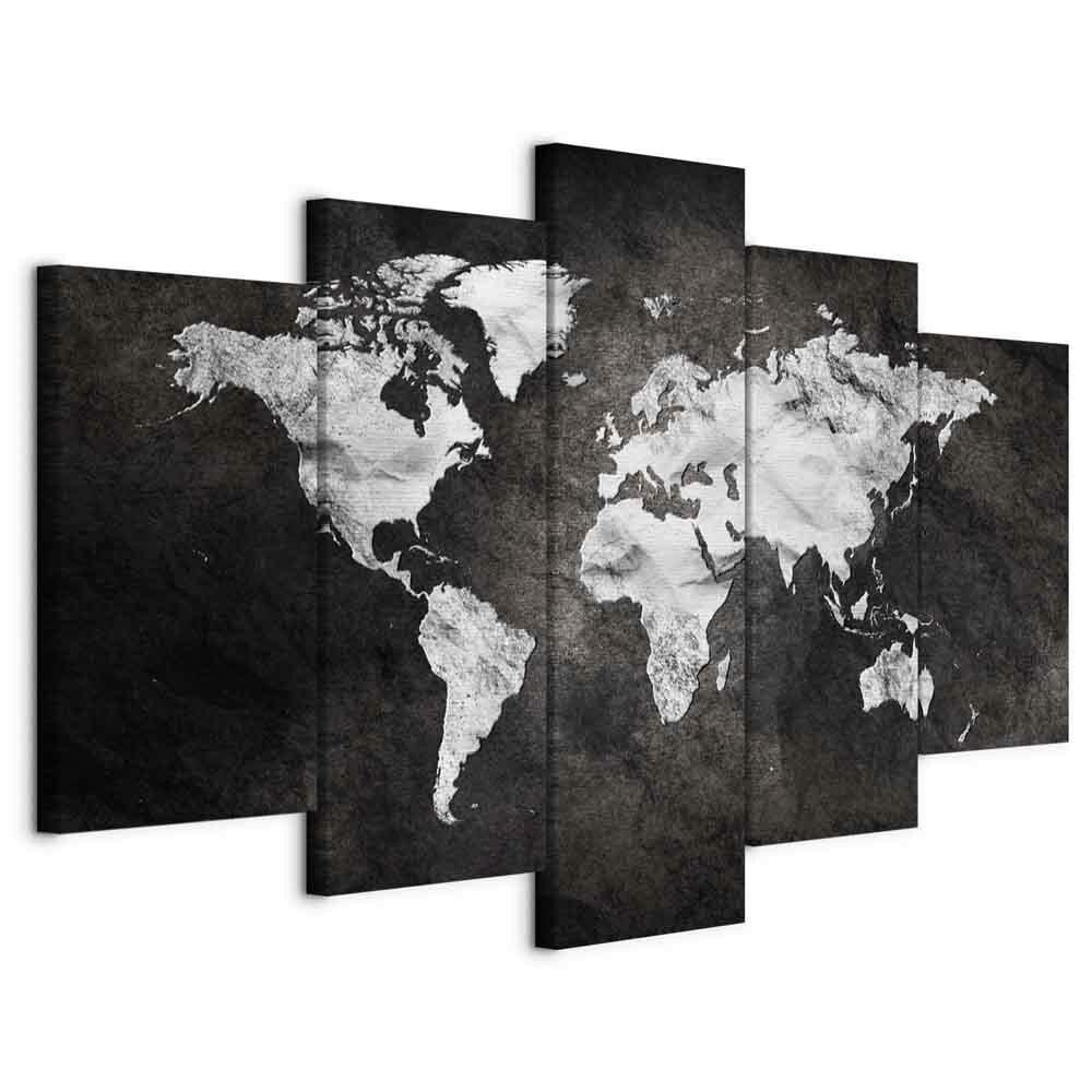 Slika Na Platnu Dark World - siva/črna, Basics, tekstil/leseni material (200/100/1,5cm) - artgeist
