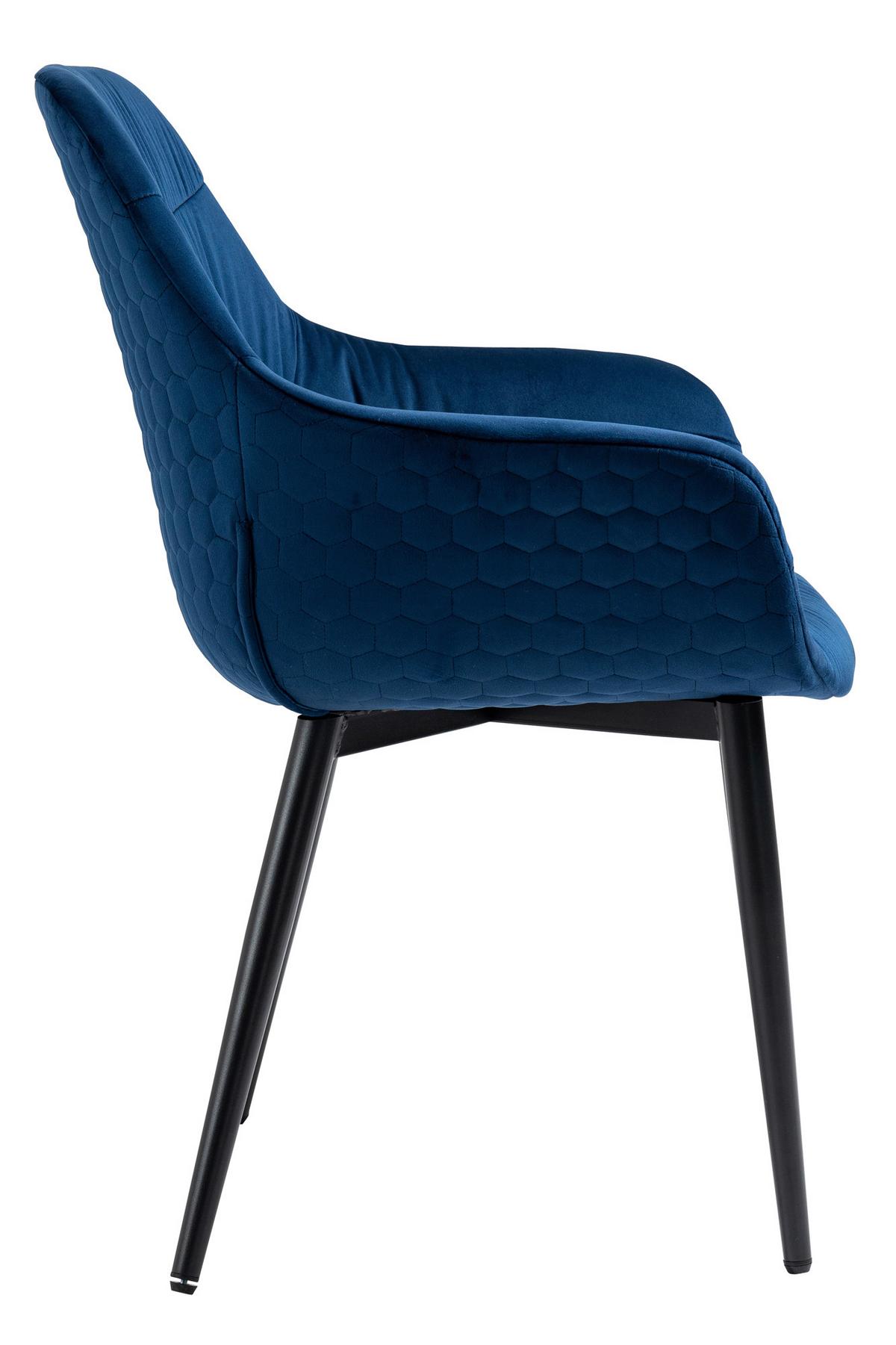 Naslanjač Samt, Modra - modra/črna, Moderno, kovina/tekstil (63/81,5/61cm) - Livetastic