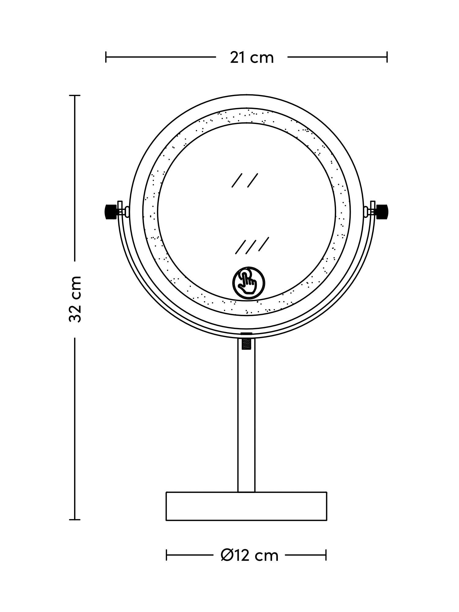 SPEGEL MED BELYSNING MIRRI 1-EXT- - svart, Modern, metall/glas (21/32/12cm) - Mömax