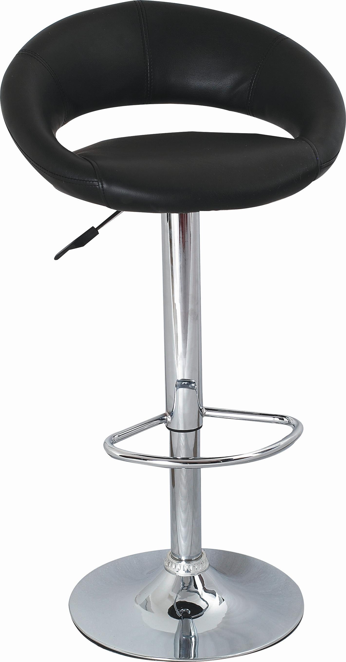 Barhocker in Schwarz - Chromfarben/Schwarz, KONVENTIONELL, Holz/Kunststoff (50/82-103/56cm) - Mömax