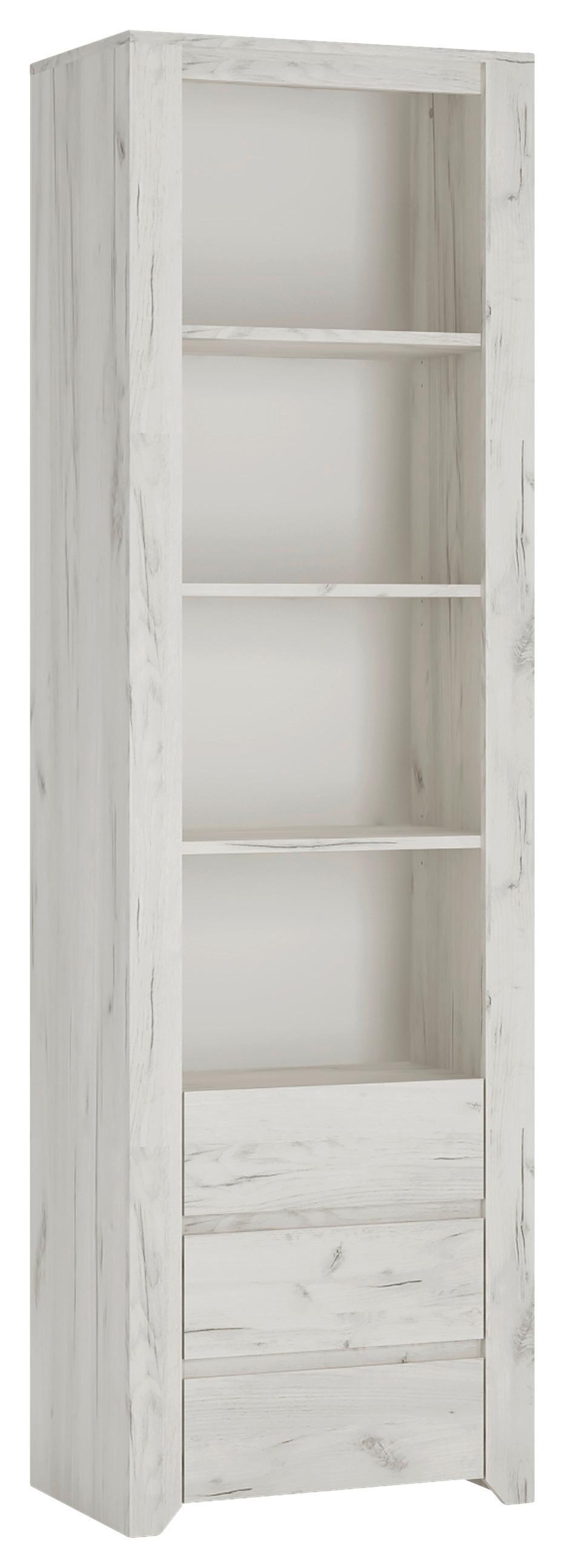 Polica Angel - boje hrasta/crna, Moderno, drvni materijal/plastika (56/190,5/40,2cm)