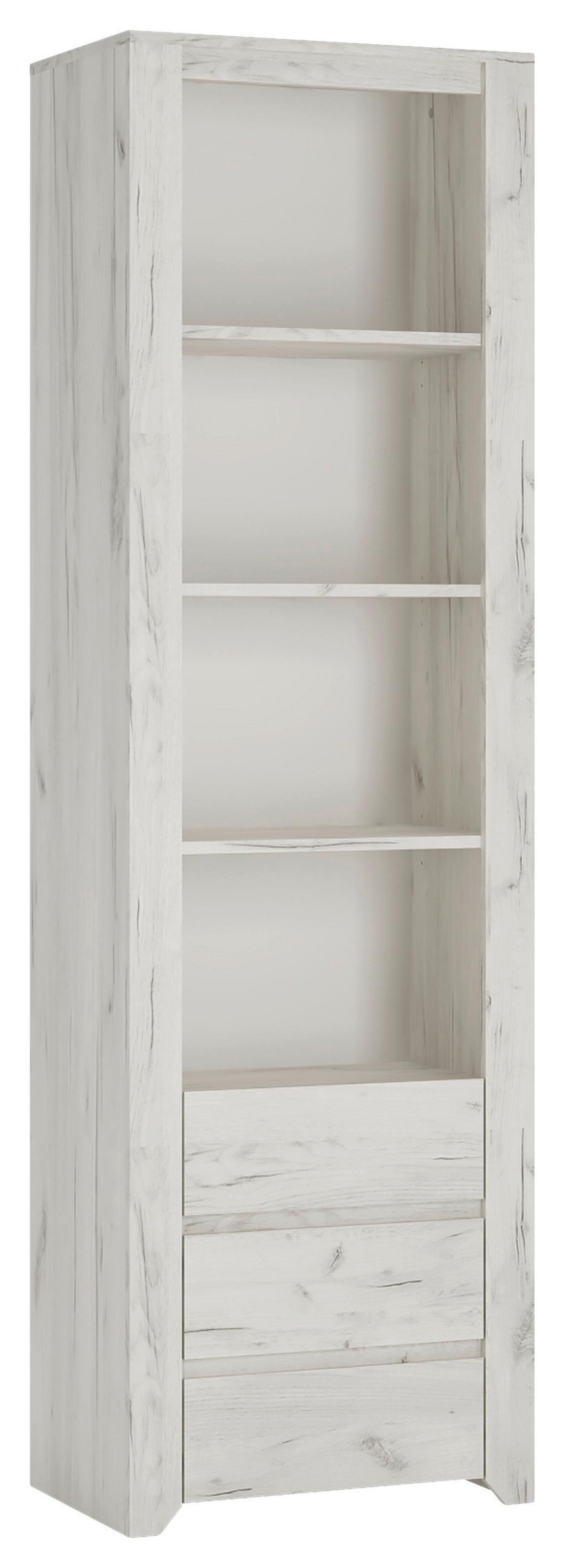 Polica Angel - boje hrasta/crna, Moderno, drvni materijal/plastika (56/190,5/40,2cm)